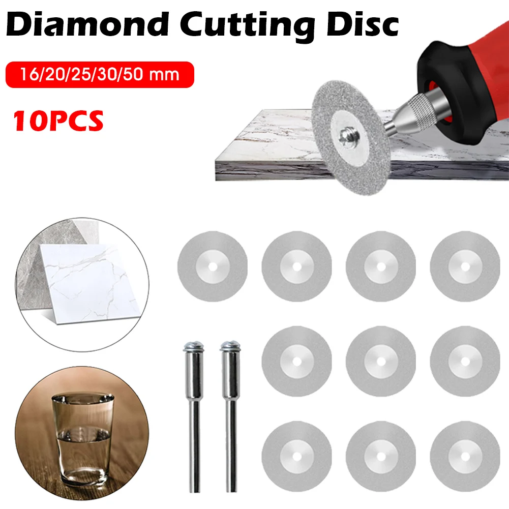 

10PC Mini Abrasive Diamond Cutting Disc Set for Dremel Rotary Cutter Saw Blade Grinding Wheels Disk with Mandrel Power Tools Kit