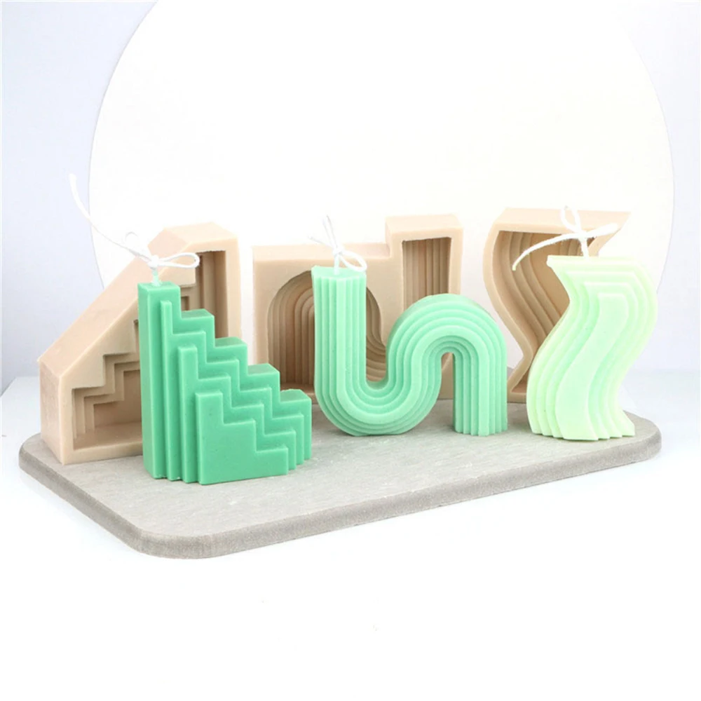 

Korean Candle Silicone Mold Abstract Architectural Geometric Line Wave Candle Making Candle Candle Scented Handmade Making