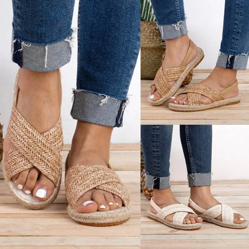 Женская обувь женские босоножки 2020 летние Модная на плоской подошве в горошек