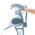 Комплект женского ультратонкого прозрачного нижнего белья, кружевной бюстгальтер пуш-ап и трусики, 2020