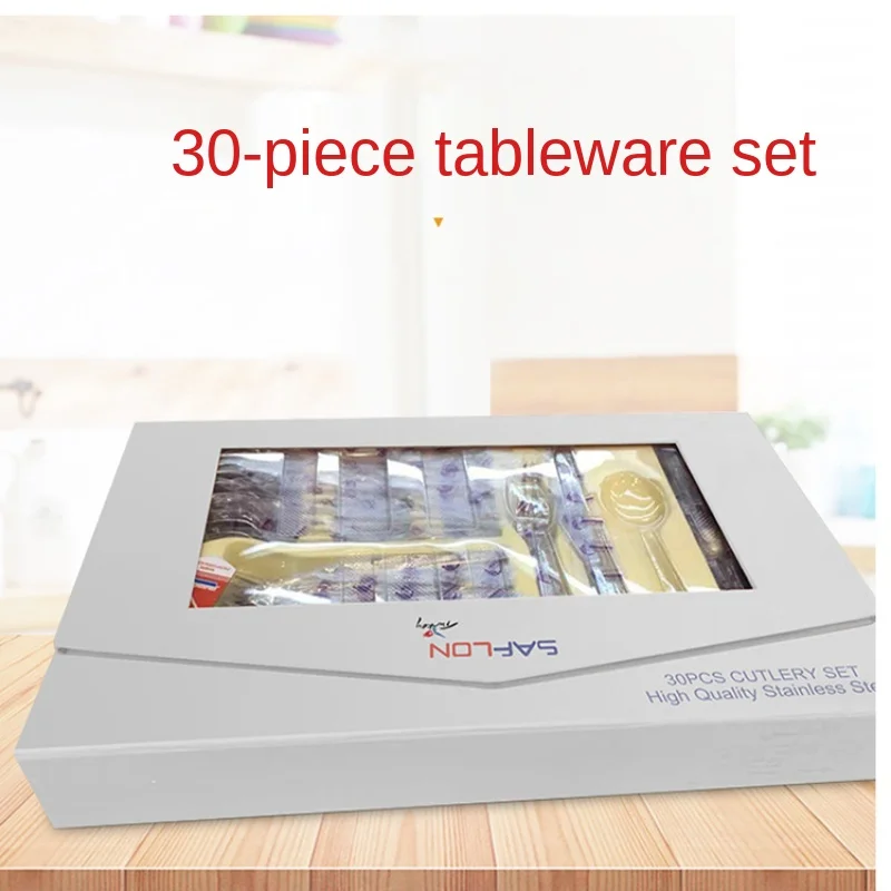 

30 Piece Dinnerware Set Stainless Steel Knife Fork Spoon Tableware Set Zero Waste Full Cutlery Tableware Kitchen Device Sets