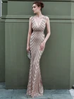 Женское вечернее платье YIDINGZS, с глубоким V-образным вырезом и золотыми блестками, макси-платье для вечерние, 2021