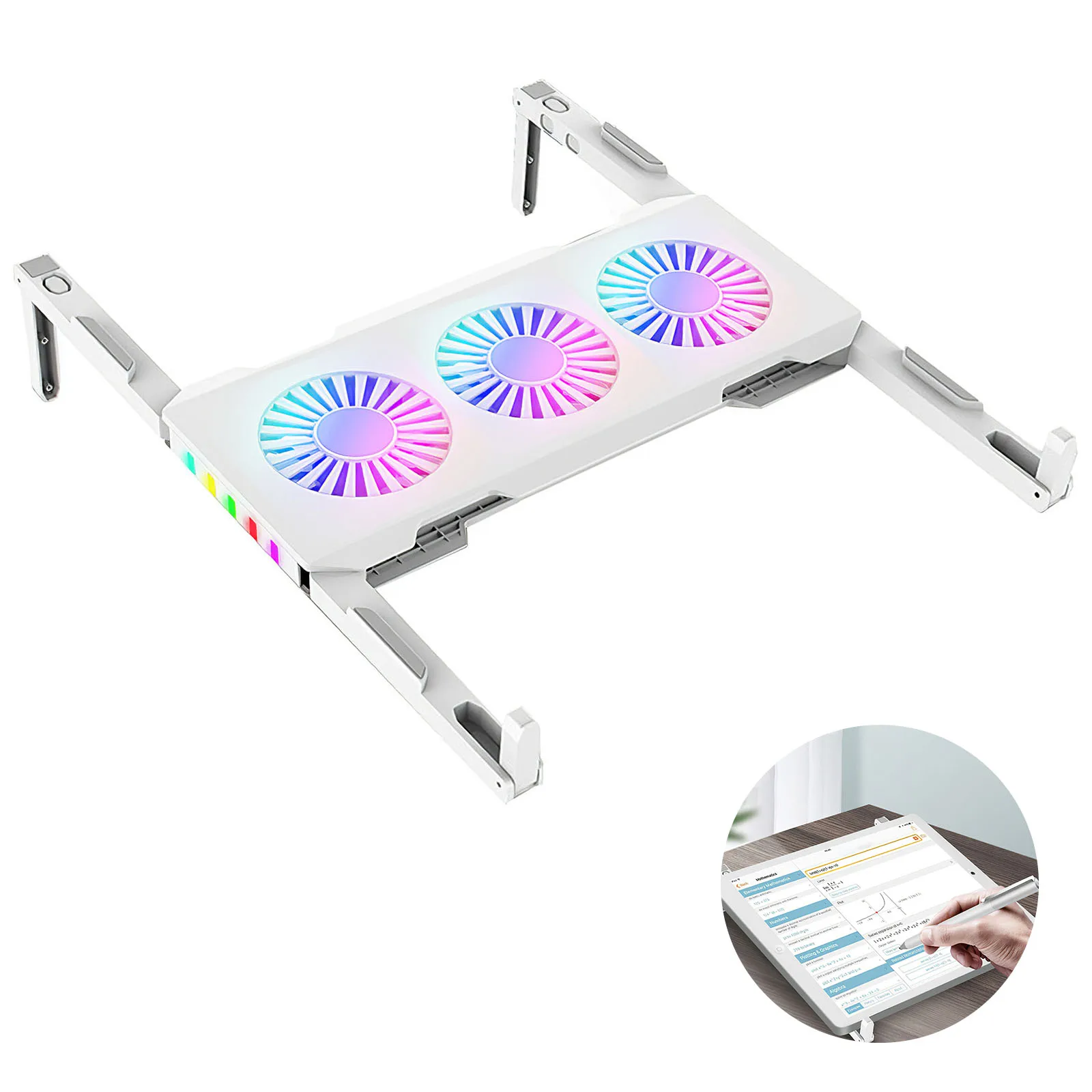 

Gaming Laptop Cooler for Notebook Cooling Pad with RGB Light Effect 3-Fan Fast Heat Dissipation Portable Computer Cooling Fan