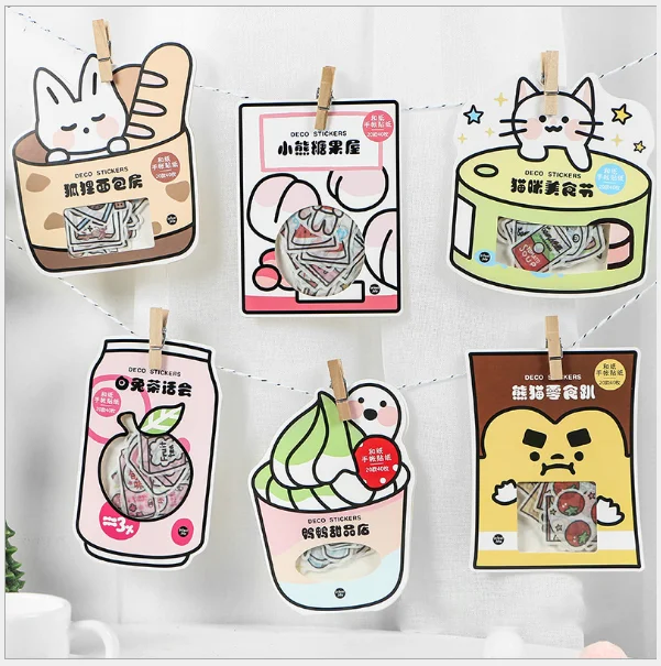 40 шт./компл. наклейки из серии милые животные украшения для заметок офиса школы