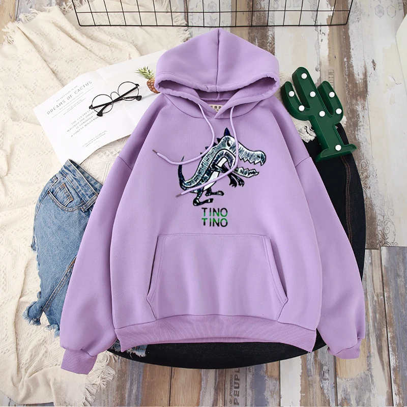 Женская толстовка с капюшоном Shellsuning розовая длинными рукавами и рисунком