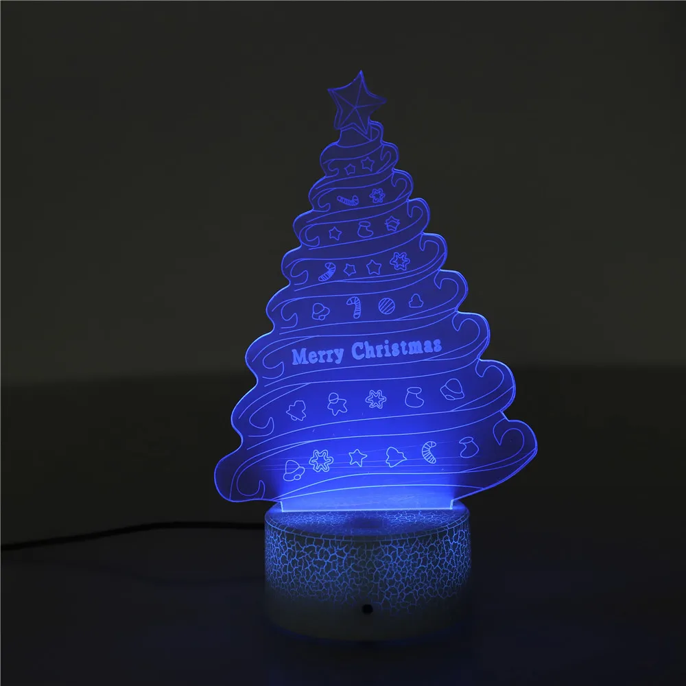 3D кошка Рождественская елка ночник пульт дистанционного управления RGB