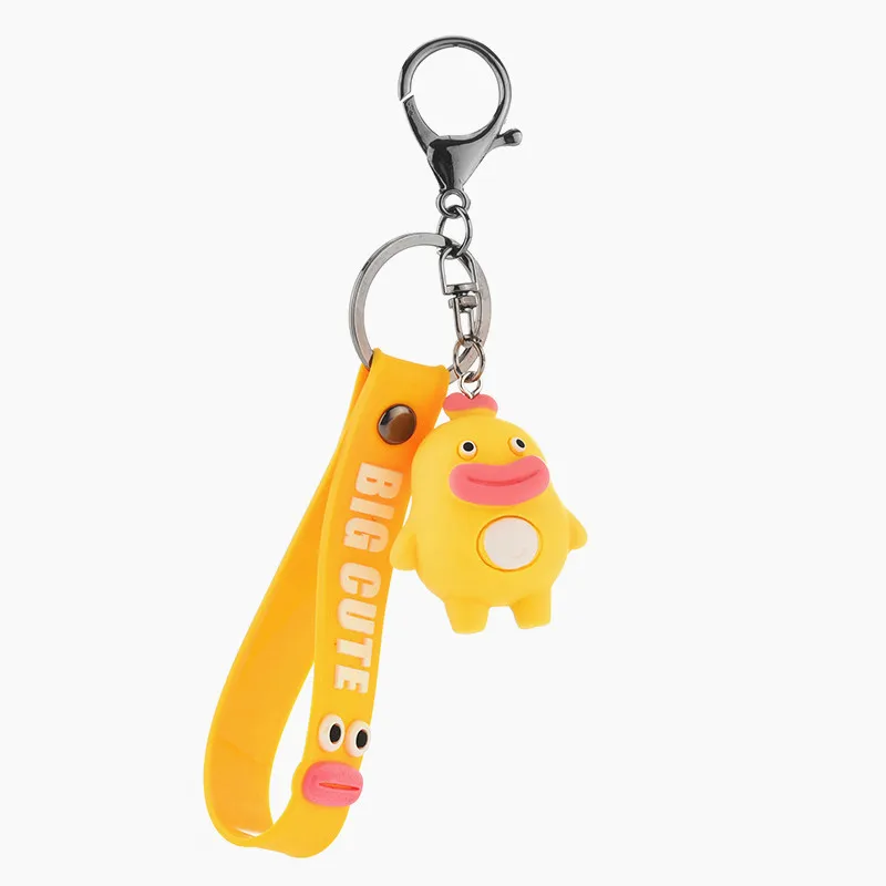 

New Cartoon Big Mouth Frog Keychains Cute Sausage Mouth Monkey Key Chains Dinosaur Chicken Bag Pendant Key Ring Small Gifts