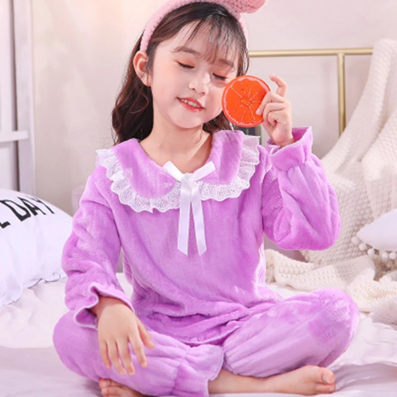 Новинка зимняя Фланелевая пижама с длинными рукавами мультяшная - Цена: 477.14