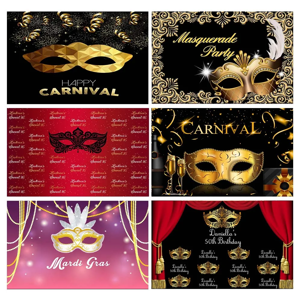 GFUITRR маскарадные золотые маски Фото фоны Дети День рождения фотографии декор для