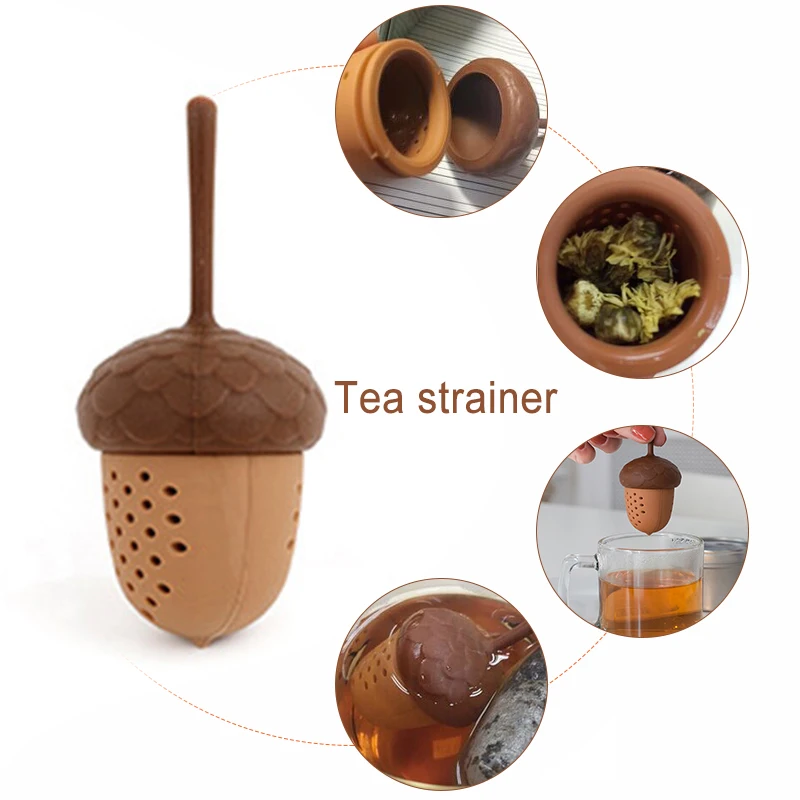 

Tea Infuser Strainer Silicone Filter Pine Cones Shape Handle Diffuser Non-toxics DFDS889