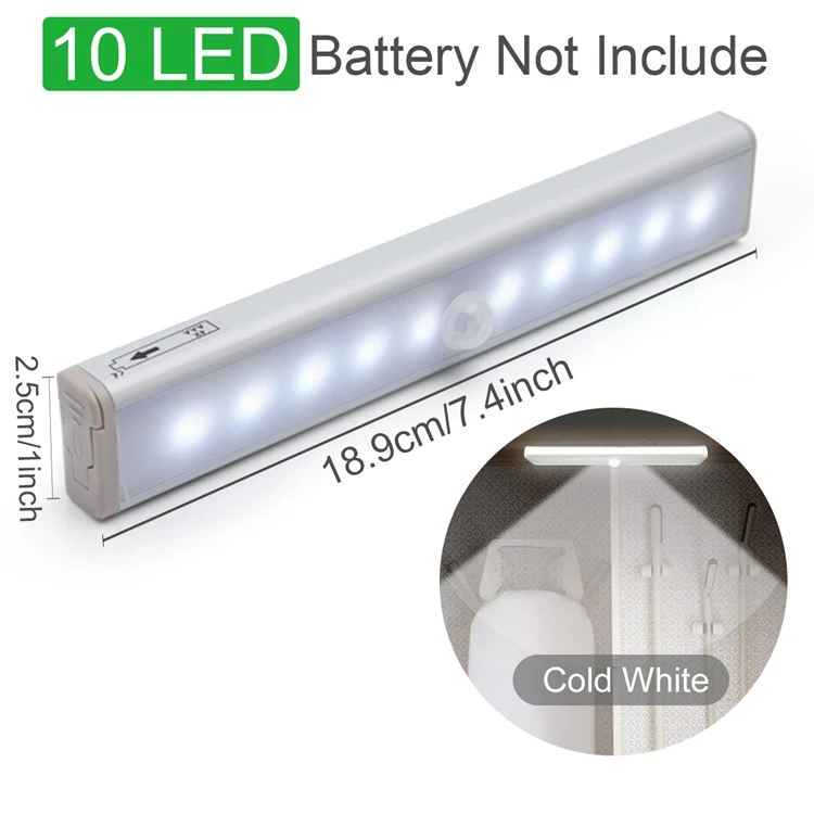 

LED Night Light Motion Sensor Light Wireless 10/19cm Night Lamp for Bedroom Kitchen Cabinet Wardrobe Lamp Dropship