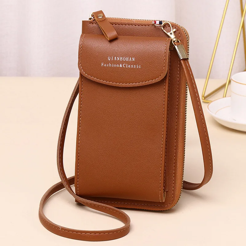 women shoulder bag leather phone pouch for iphone 13 pro maxsamsung a51 f42 a12xiaomimoto case girl crossbody phone bag purse free global shipping