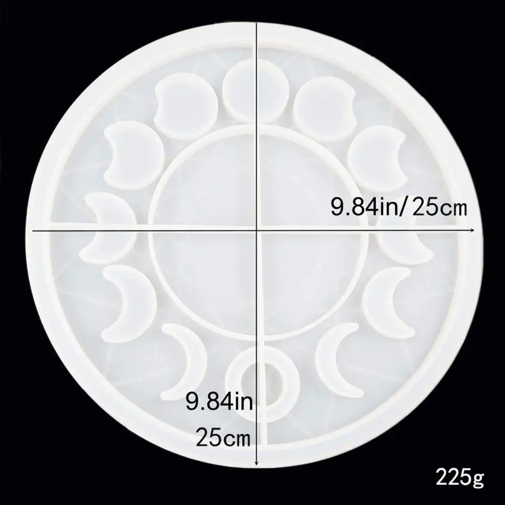 Форма из смолы с большим круглым подносом в форме Луны силиконовые формы