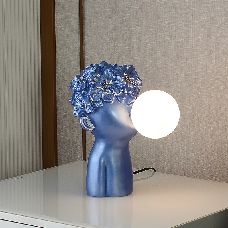 

Modern Blowing Bubbles Table Lamp Resin and Glass Ball Desk Light for Bedroom Bedside Lamp Children's Room Creative Table Lamps