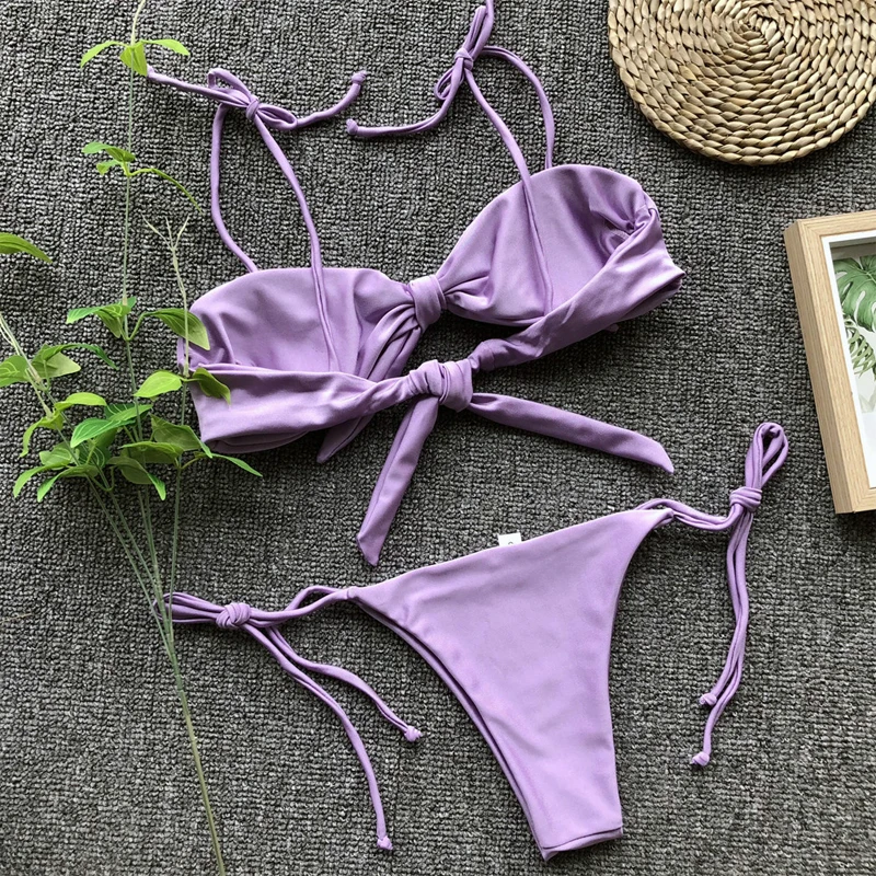 

purple mayo string micro bikini thong low waisted bathing suits beach wear indoor swimsuit set sexy mini bandage bikiny swimwear