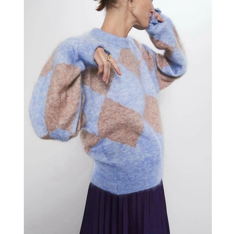 Новый вязаный свитер из шерсти и мохера пуловер с круглым воротником 2019 | Женская