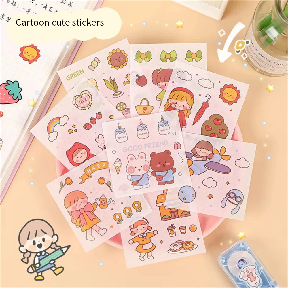 

1PCS Cute Cartoon Handy Account Stickers Handmade DIY Stickers College Students Decoration Stickers Notebook Marker Stickers