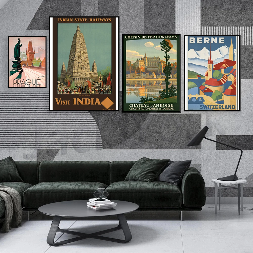 Chateaux of the Loire Valley винтажный туристический постер Швейцарии B옥 Gaya Vintage