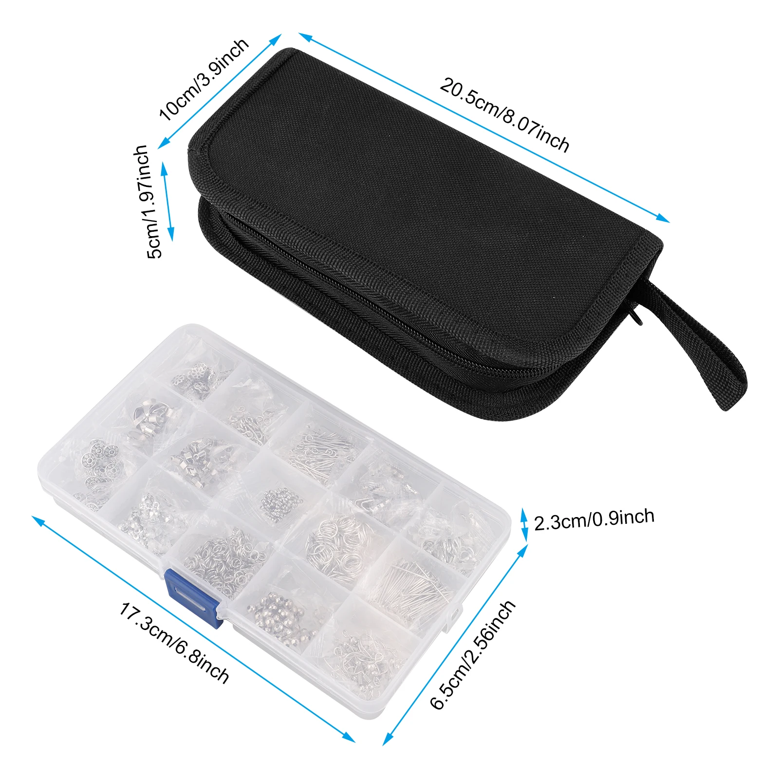 

DIY Earrings Making Jewelry Kit Repair Tools Clasp Open Jump Rings Earring Hooks Tail Chain Pin Clip Buckle Beading Kit