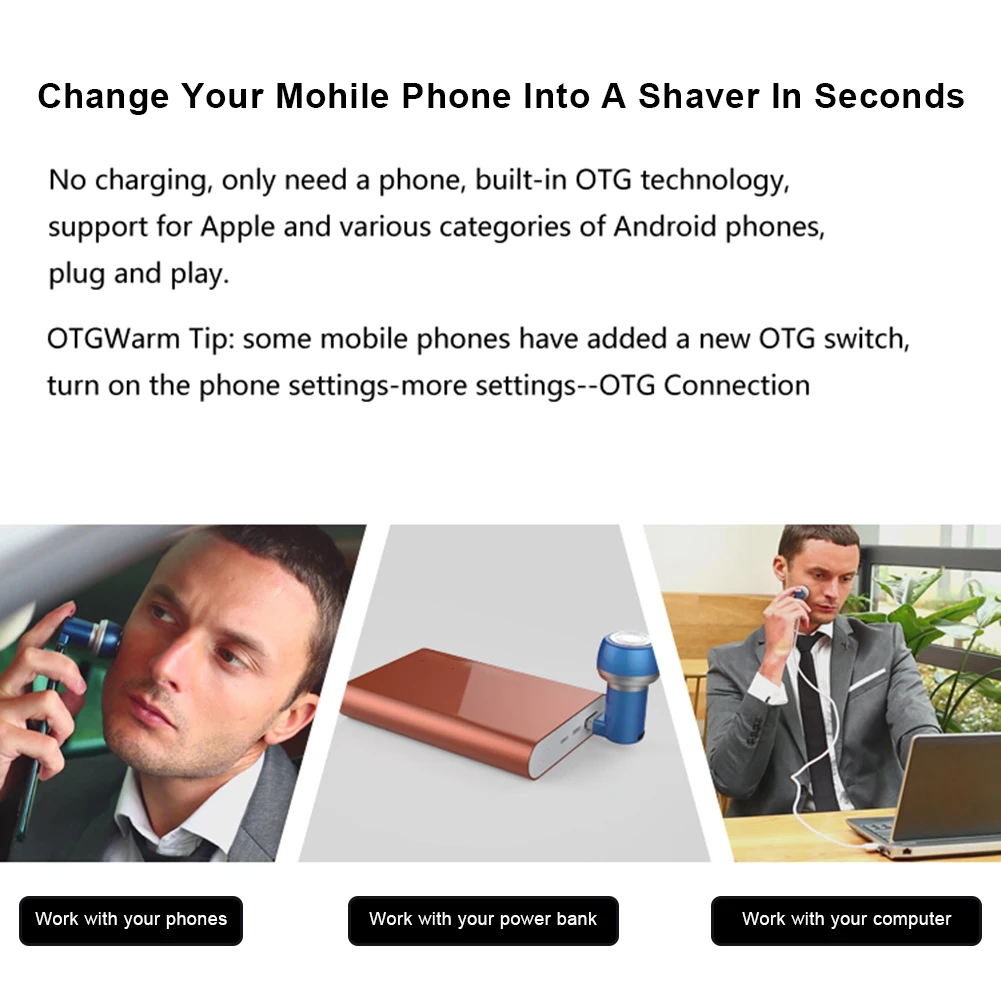 Дорожная бритва мини USB IOS смартфон для мужчин портативная электрическая улицы