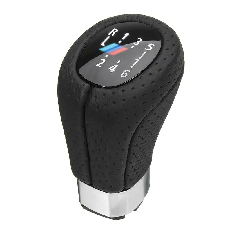 

6 Speed Gear Shift Knob PU Leather Car Gear Shift Knob Fit For 1 3 5 6 Series E60 E46 E87 E90 E92