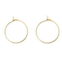 new hot 304 stainless steel hoop earrings round gold color 24mm x 20mm 43mm x40mm post wire size 21 gauge 10 pcs