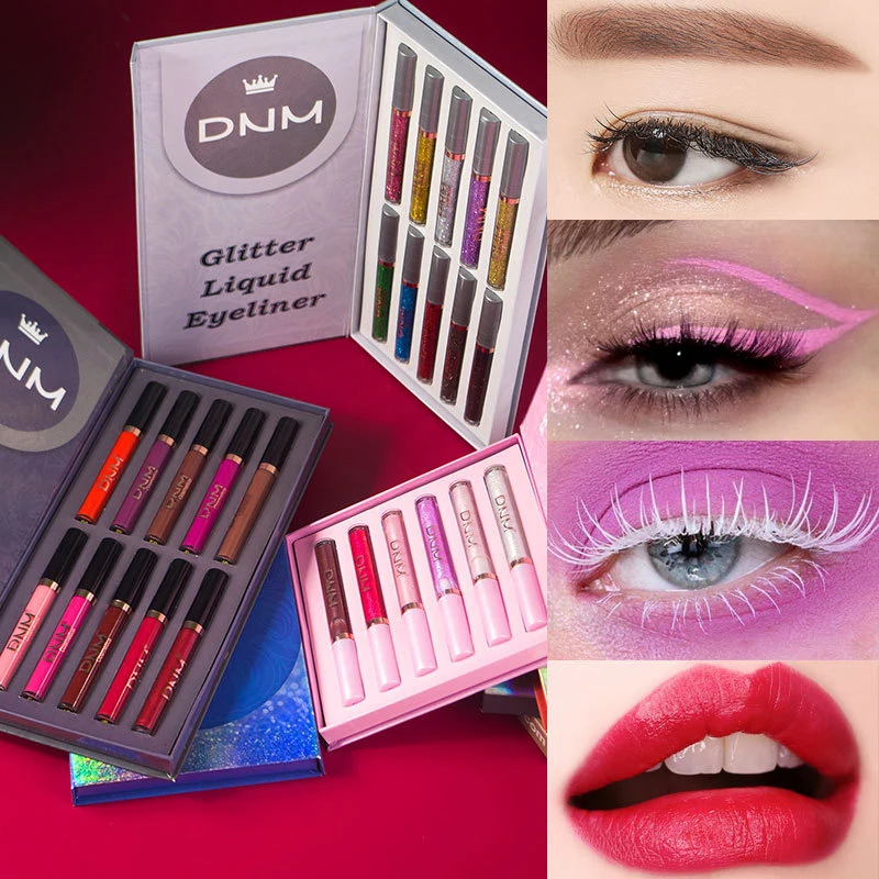 

Exquisite Lip Gloss Suit Bright Green Powder Eyeliner Colour Mascara Dyeing Eyebrow Cream Hard 20ml Bright Light Eyeliner