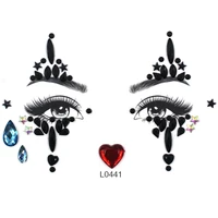 face sticker jewels non hotfix rhinestone sticker adhesive temporary tattoo body art crystal applique for festival party make up