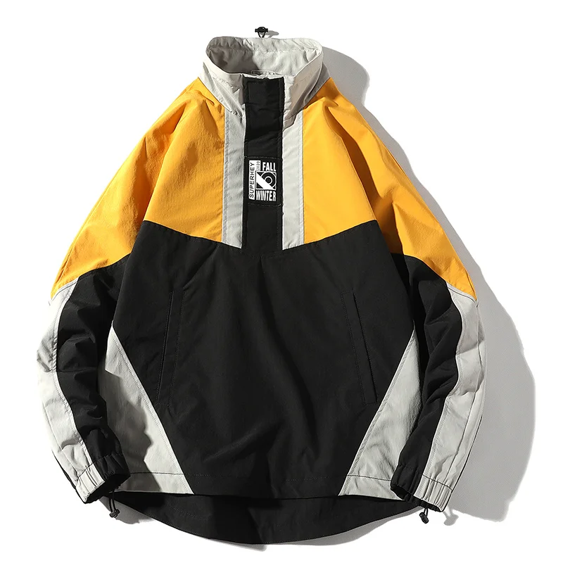 2020 Streetwear Casual Men Jacket Coat Patchwork Windbreaker Mens Bomber Spring Autumn Male Overcoat YJJ06 | Мужская одежда