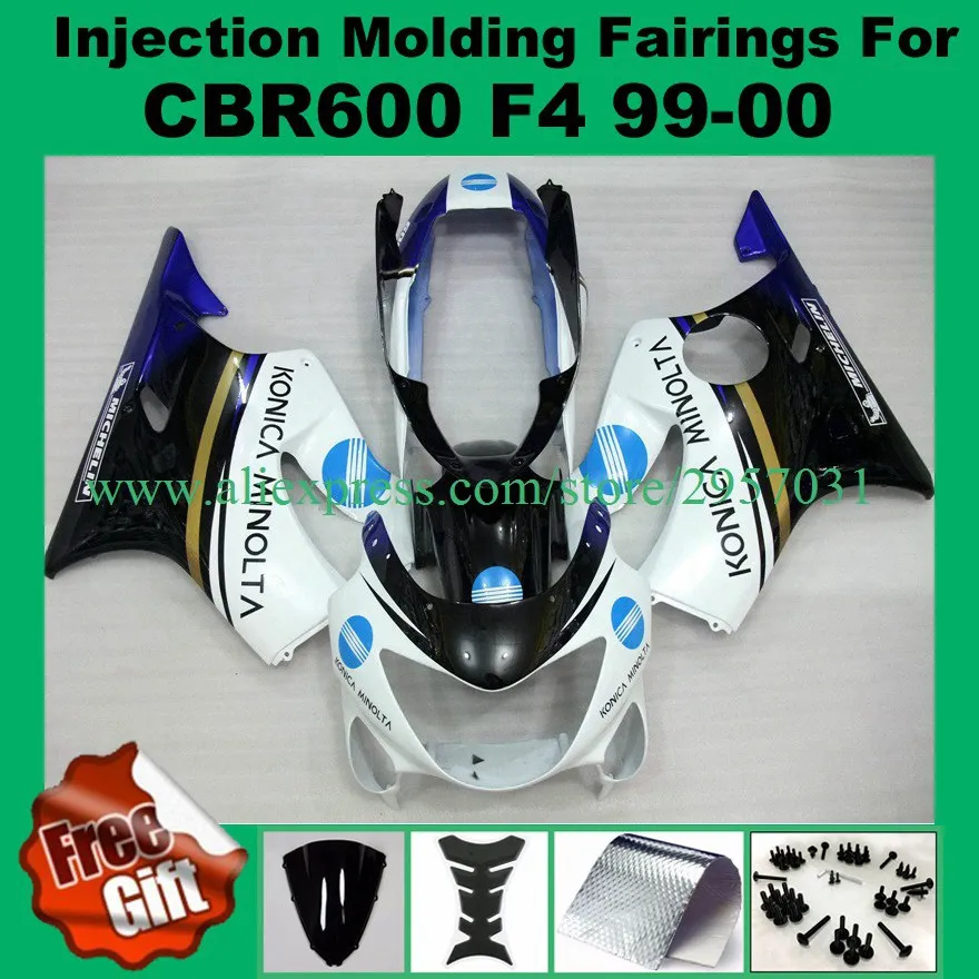 

Free screws+gifts Fairing kit for HONDA INJECTION mold CBR 600 F4 Blue Black O2342 fairings 1999 2000 CBR600 99 00