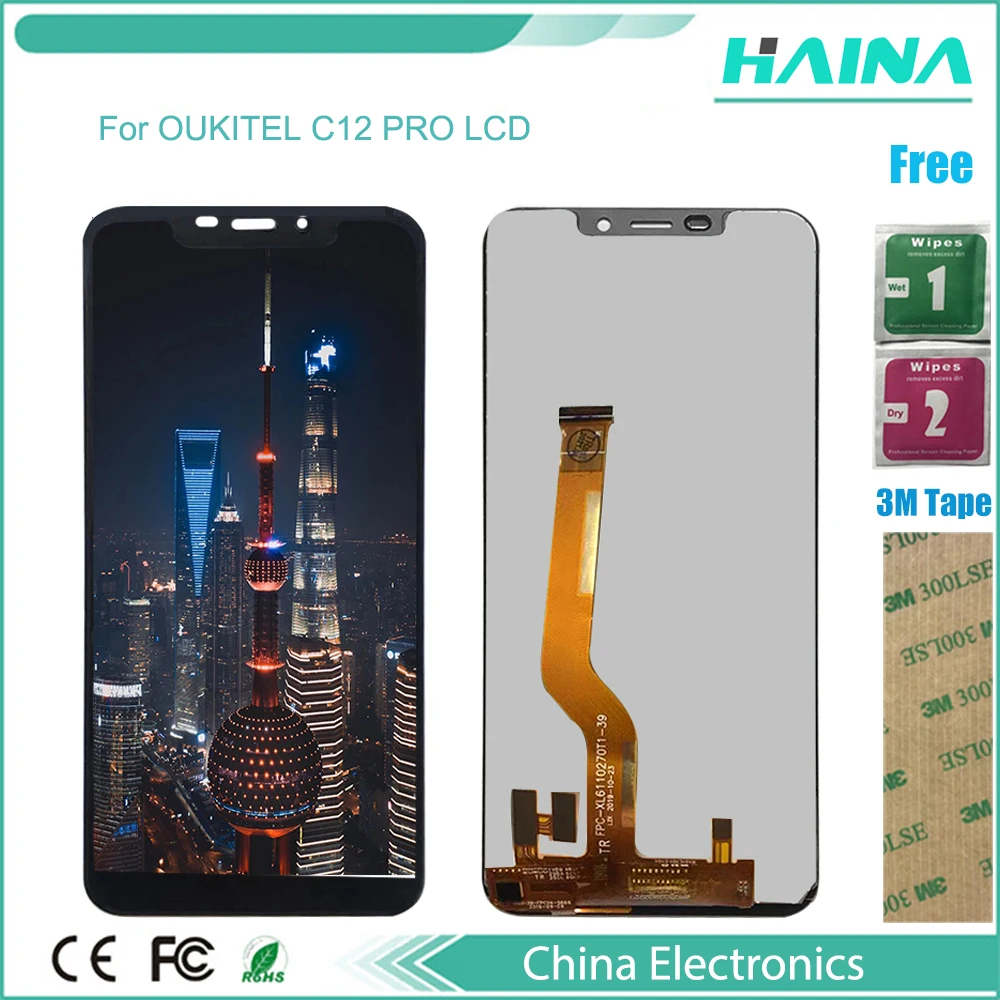 6 18 Для OUKITEL C12 PRO ЖК-дисплей + сенсорный экран 100% протестированный дигитайзер в