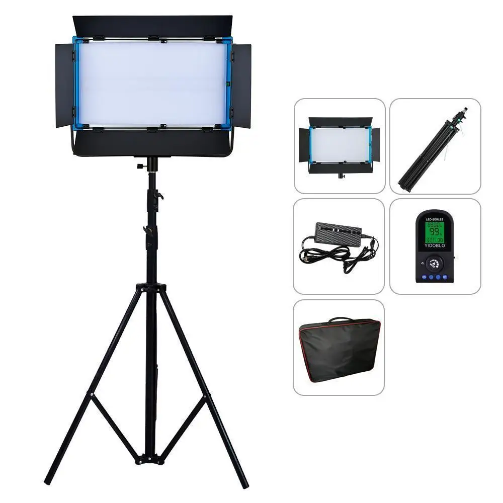 

100W Bi-color 3200K-5500K Led Video Studio Light Yidoblo A-2200IV Photography Lighting LED Soft Fill Light with Tripod DMX