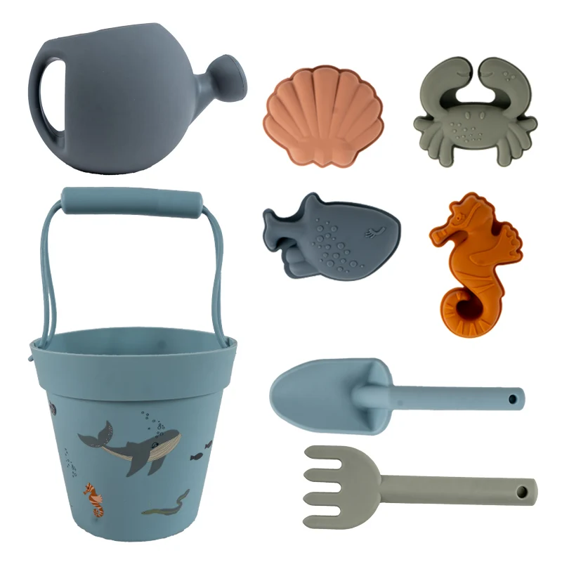 

Children Beach Baby Toys Silicone Summer Digging Sand Tool with Shovel Water Game Play Outdoor Toy Set Sandbox for Boys Girls