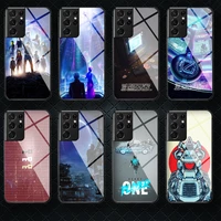 player one tempered glass phone case cover for samsung galaxy note s 8 9 10 20 21 e plus ultra m 31 51 fe funda tpu black bumper