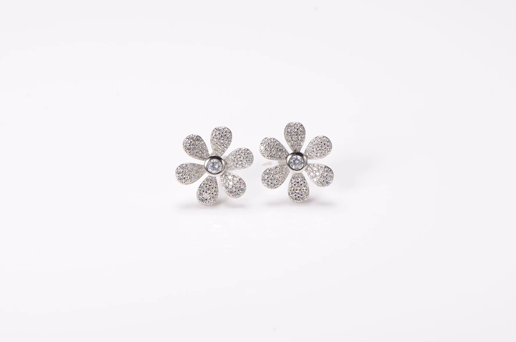 

925 siIver fIower femaIe Zircon Earrings JeweIry