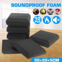 10pcs 30x30x5cm soundproof foam pannel sound absorbing sponge acoustic panels wall tiles for ktv audio studio room with tapes