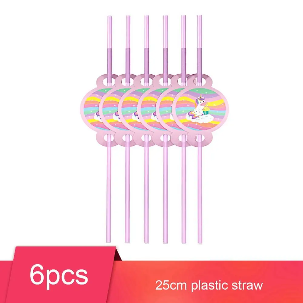 Unicorn Straw QIFU Розовый Единорог вечерние принадлежности Единорог украшения на день рождения Единорог украшения Единорог вечерние украшения детский душ девочка мальчик - Цвет: Unicorn Straw