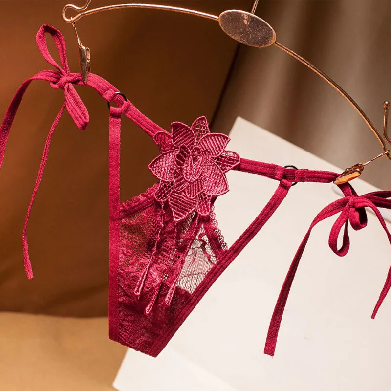 Женские сексуальные трусики с низкой посадкой стринги ультра тонкий цветочный