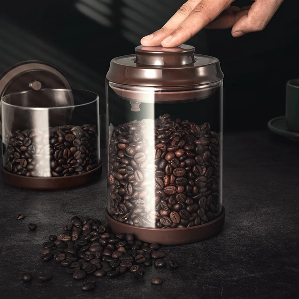 Контейнер для хранения кофейных зерен с герметичной крышкой стеклянная банка