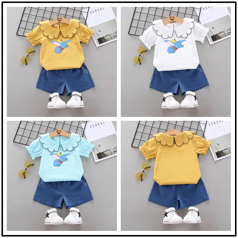Baby girls clothing sets summer newborn cotton fashion tops+bib shorts 2pcs tracksuits for bebe boys toddler jogging suits 2020 | Детская
