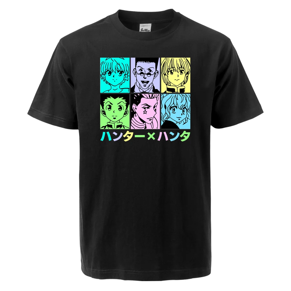 

HUNTER FREECSS Killua Zoldyck Japanese Anime 2021 Summer Men's Oversized T-shirt Casual Short Sleeve