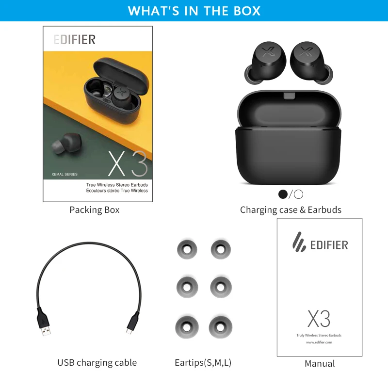 EDIFIER X3 TWS наушники с поддержкой aptX и голосовым помощником беспроводной