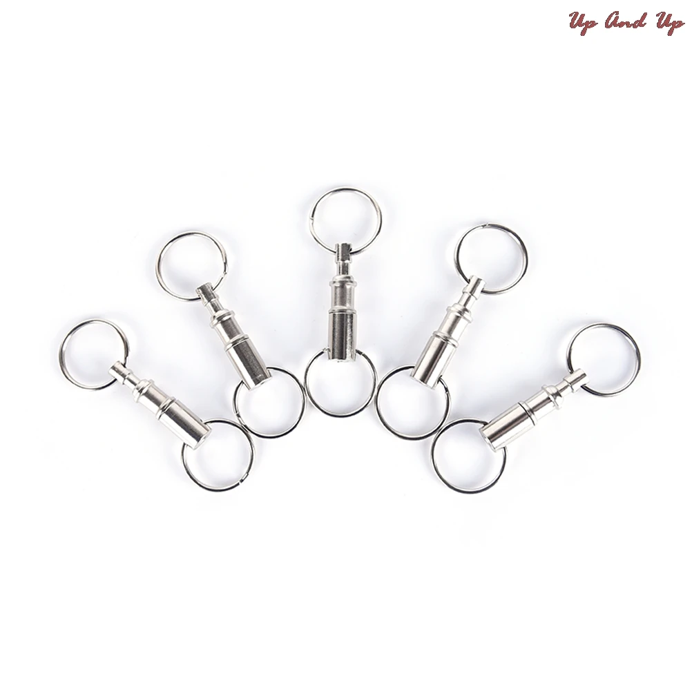 

Steel Chrome Plated Pull-Apart Key Rings 3/5pcs Detachable Key Ring Snap Lock Holder Removable Keyring Quick Release Keychain