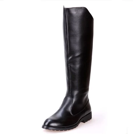 

Однотонные высокие сапоги; мужские черные военные ботинки из натуральной коровьей кожи; мужские длинные Водонепроницаемые зимние сапоги; с...