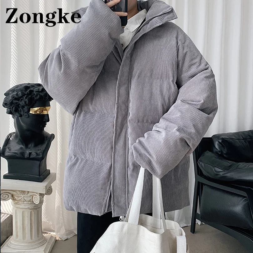 

Вельветовая зимняя мужская куртка-пуховик Zongke, повседневное зимнее пальто 2021, мужская куртка, парки 5XL, Новое поступление на осень