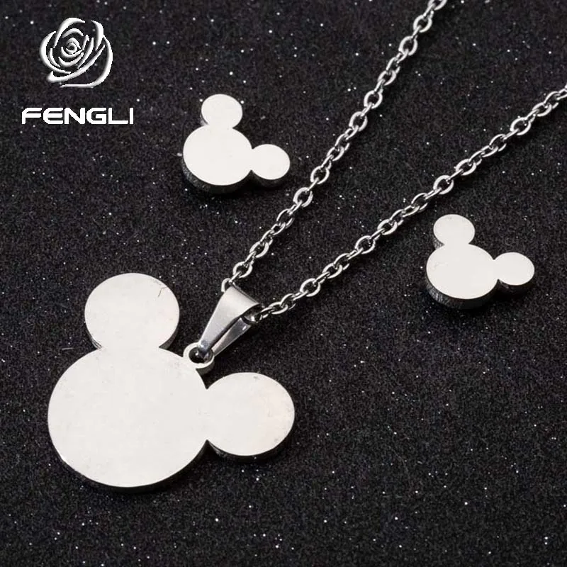 Женские серьги гвоздики с Микки Маусом FENGLI|Ювелирные наборы| |