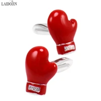 laidojin red boxing gloves cufflinks for men shirt accessories high quality novelty cufflink wedding gift fashion brand jewelry