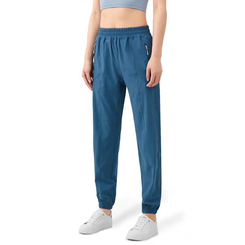 

Изысканные спортивные брюки для отдыха женские штаны с высокой талией для спортзала фитнеса бега с карманами женские свободные дышащие джо...