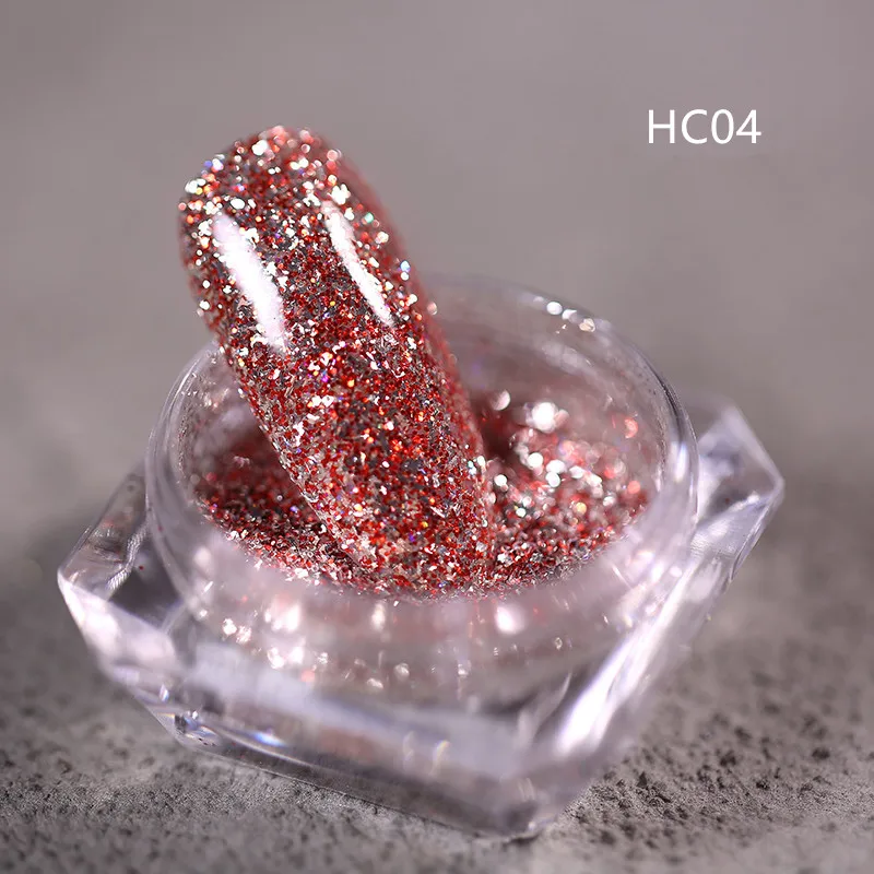 HC04 1 коробка блестящие Платиновые Блестки для ногтей Лазерная Фольга для маникюра смешанные Блестки для ногтей блестки пудра для ногтей Советы украшения - Цвет: HC04