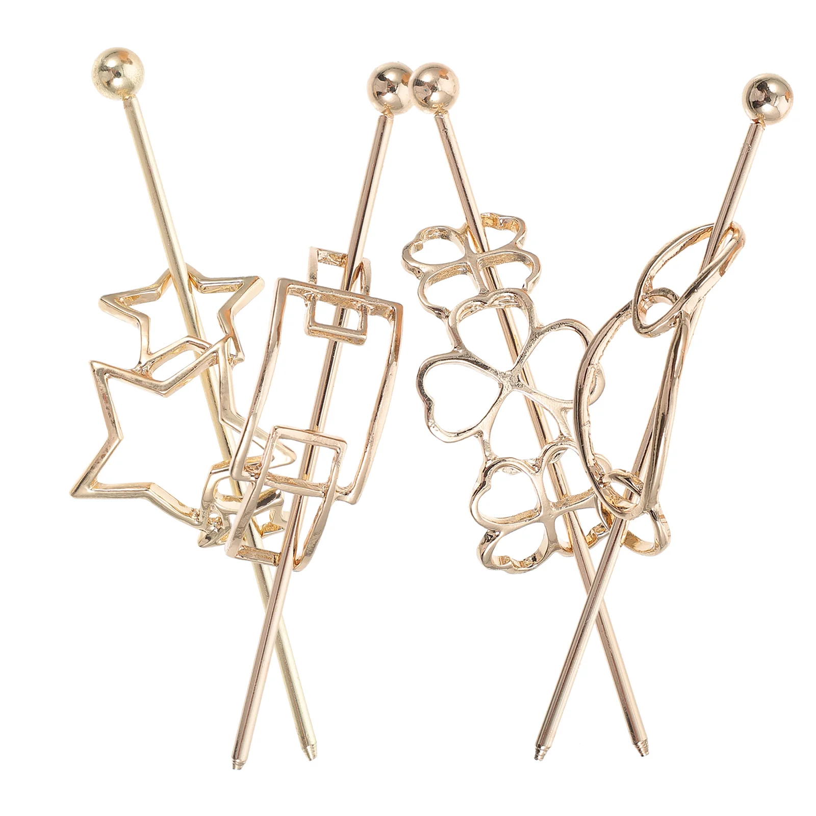 

4pcs Zinc Alloy Hairpins Personality Hair Forks Fashion Hair Chopsticks